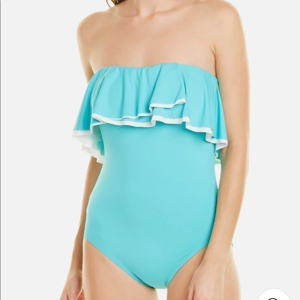 Coco Reef AQUA Contours Ruffled Strapless One-Piece Swimsuit - Picture 5 of 11